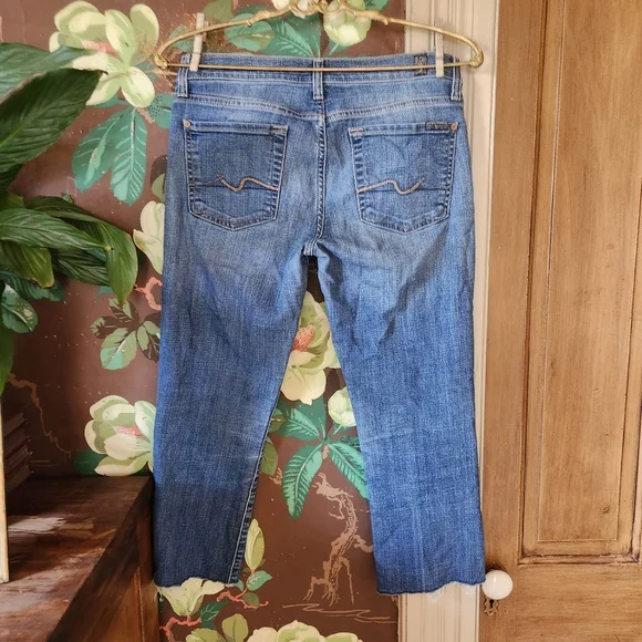 7 FOR ALL MANDKIND Straight Leg Crop Size 27 - Picture 7 of 13